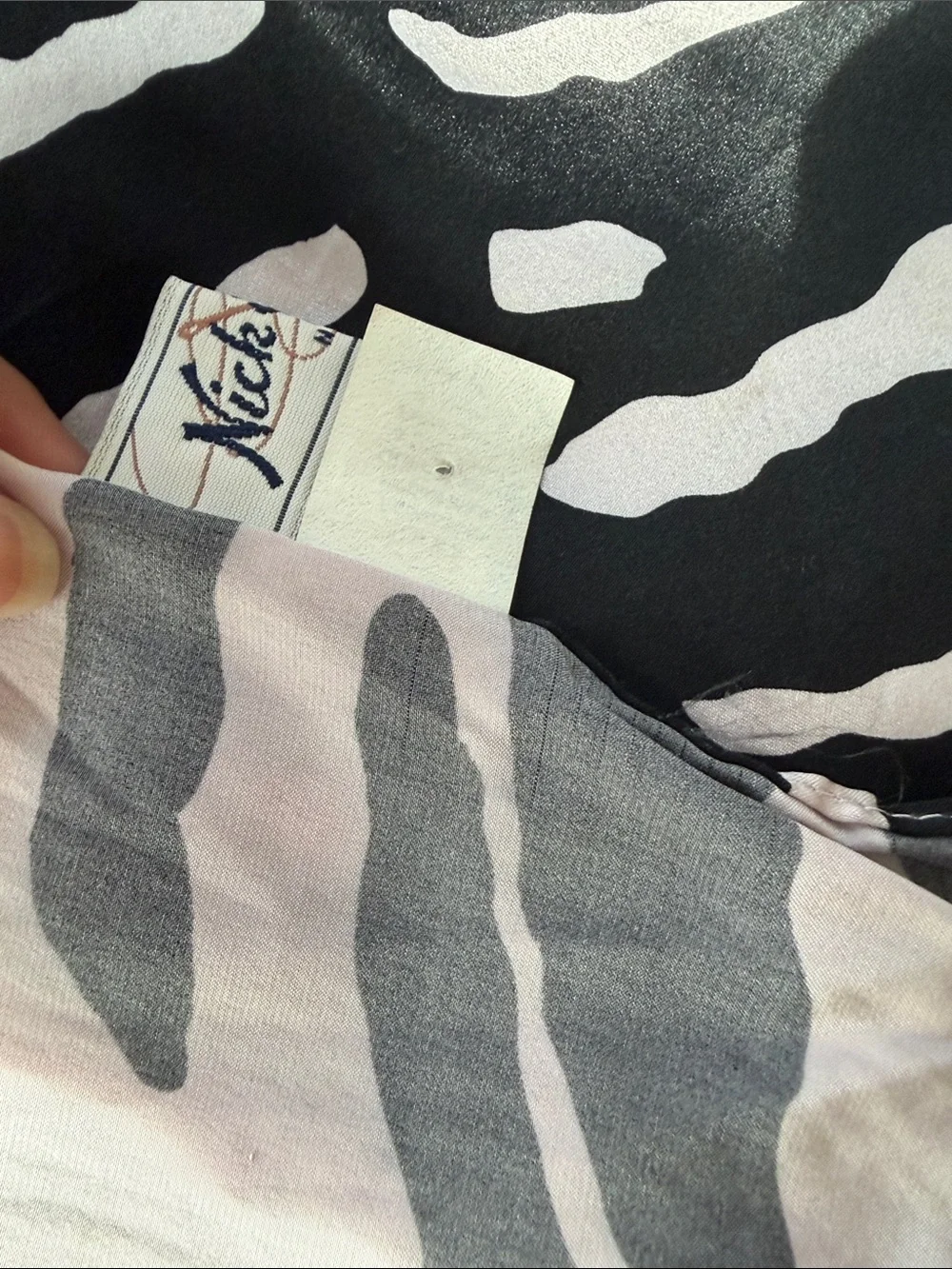 Nick & Nora Black and Light Pink Zebra Print Scarf